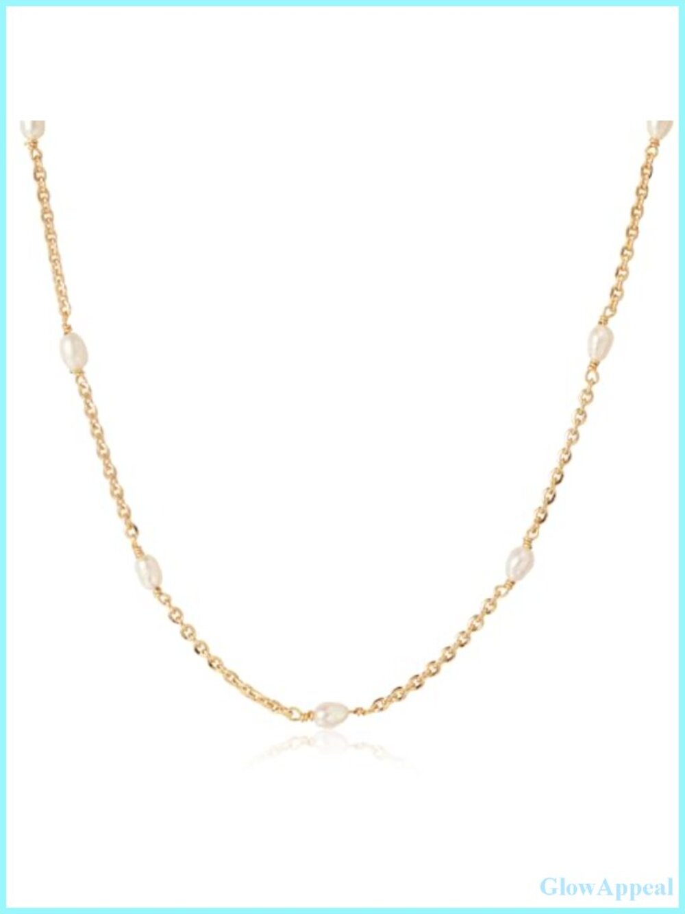 14K Gold Plated Dainty Pearl Choker Necklace Adjustable Layering